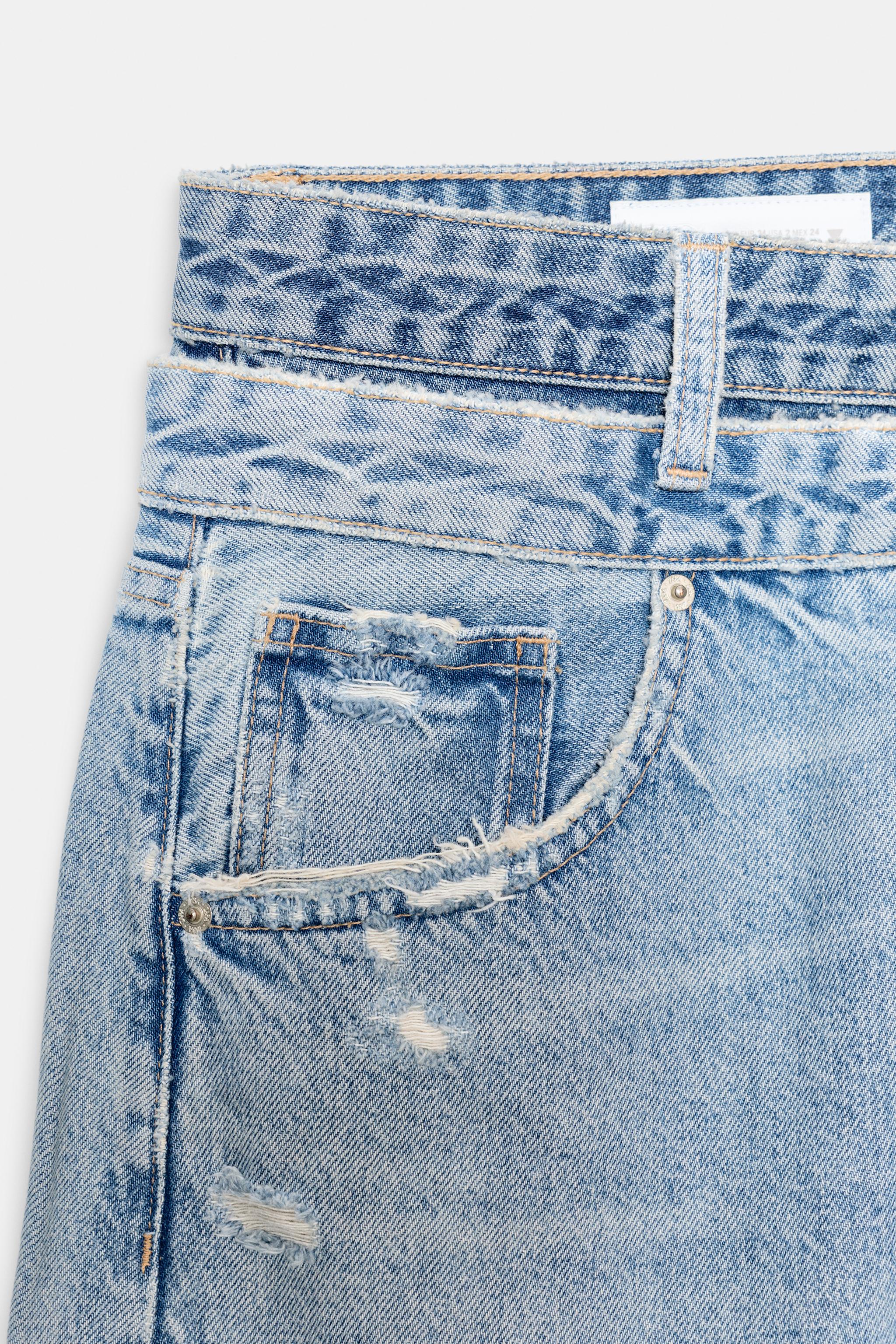 JEANS TRF DROITS DOUBLE TAILLE MI-HAUTE